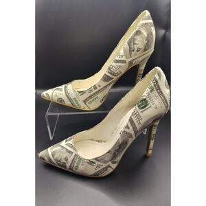 Shoe Republic LA - Ben Franklin Hundred Dollar Bill Pointed Toe Heels - Size 6